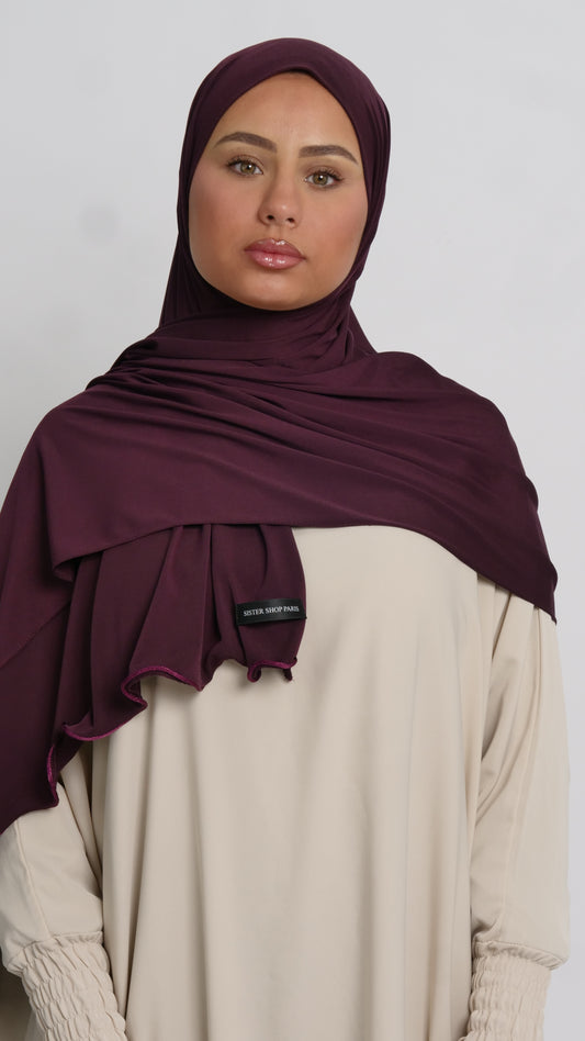 Hijab jersey grape liséré