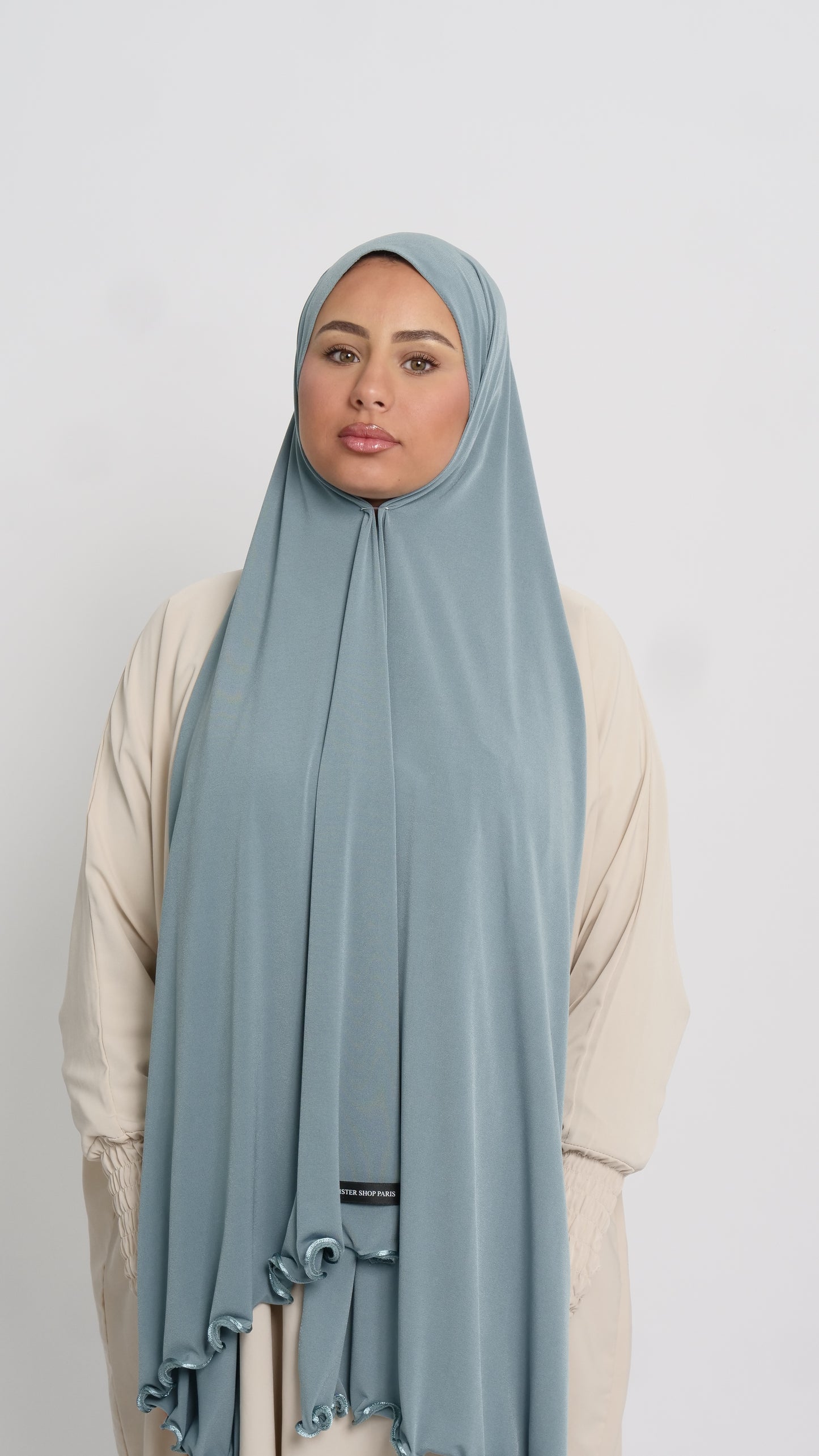 Hijab jersey bleu solor liséré