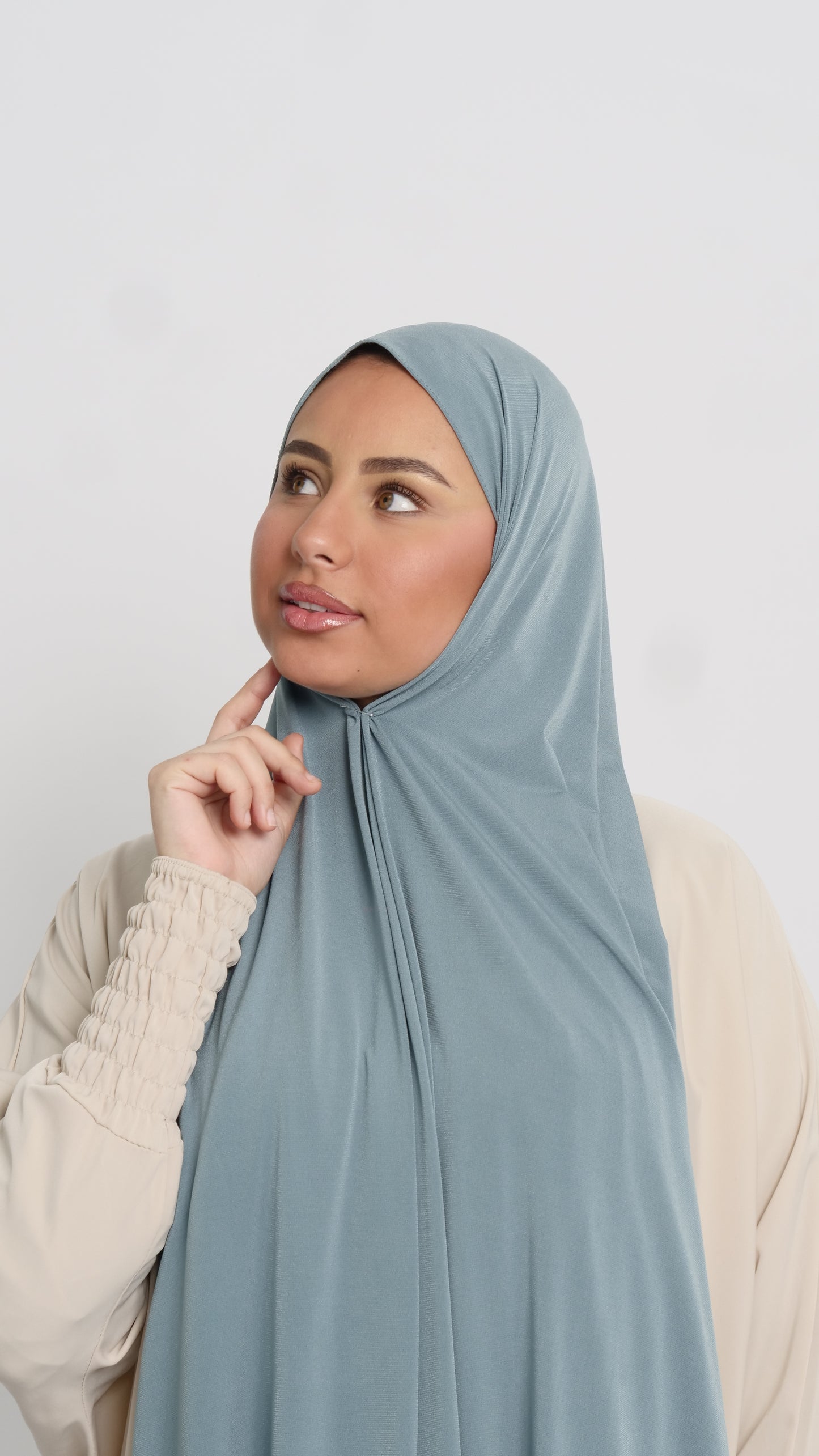 Hijab jersey bleu solor liséré