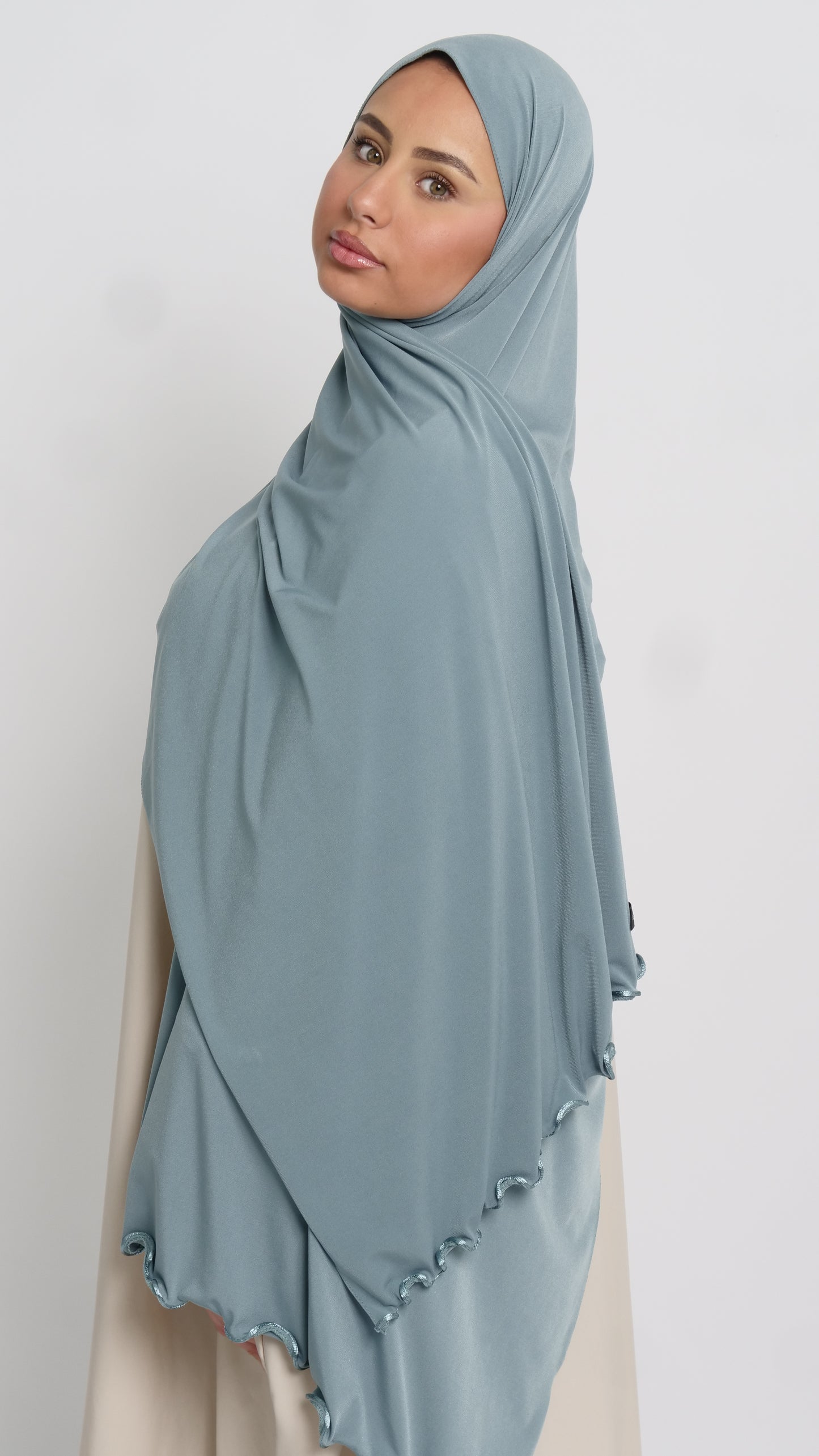 Hijab jersey bleu solor liséré