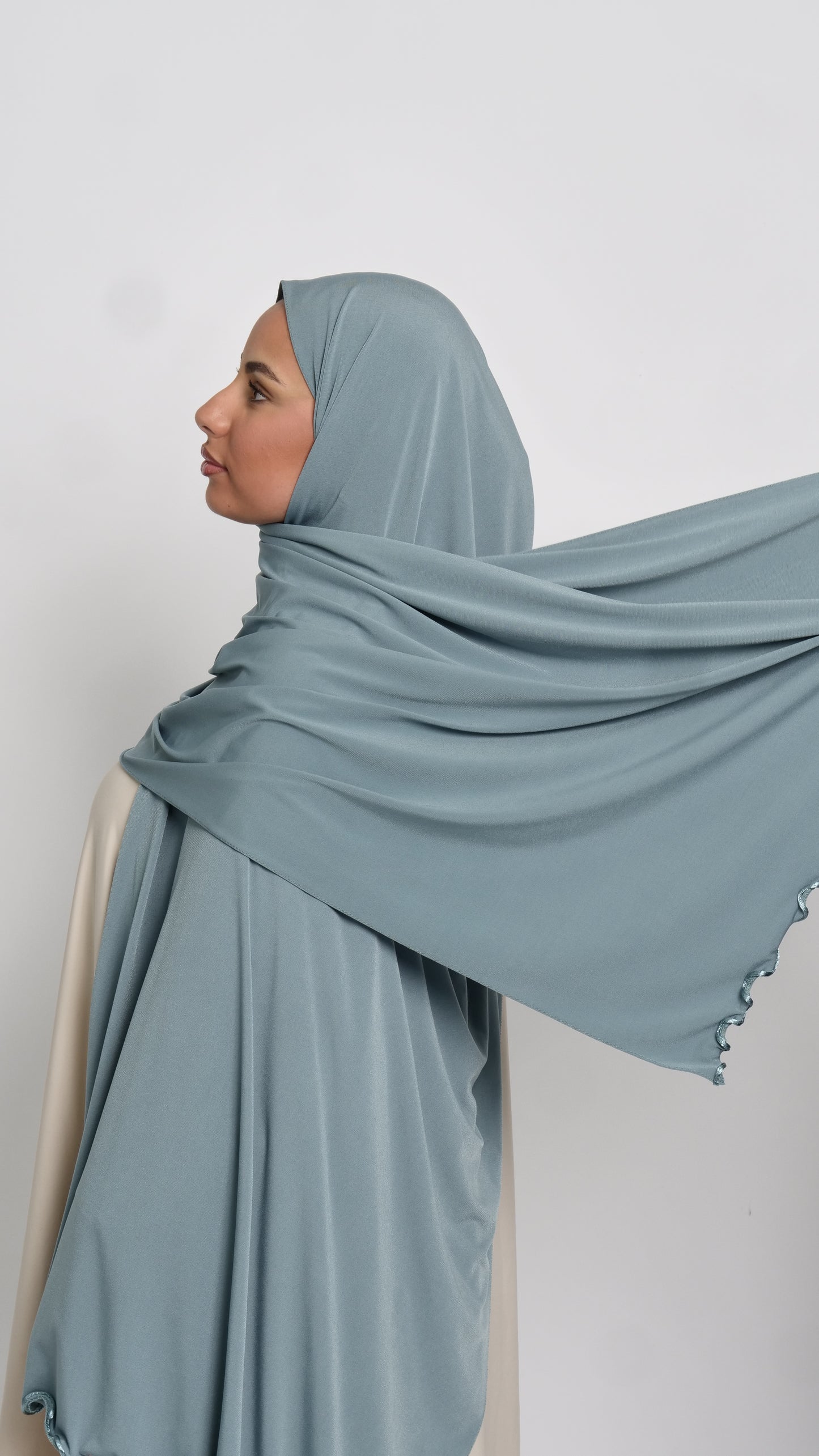 Hijab jersey bleu solor liséré