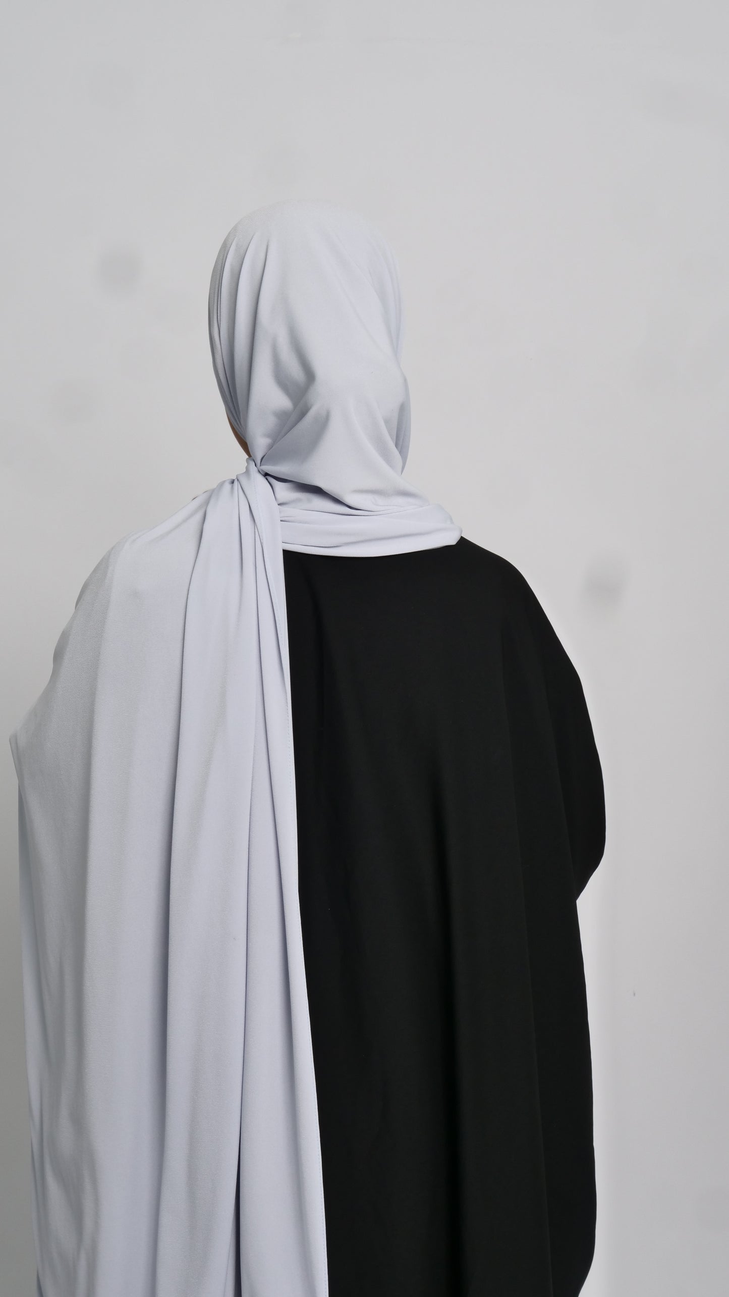 Hijab jersey bleu ciel liséré