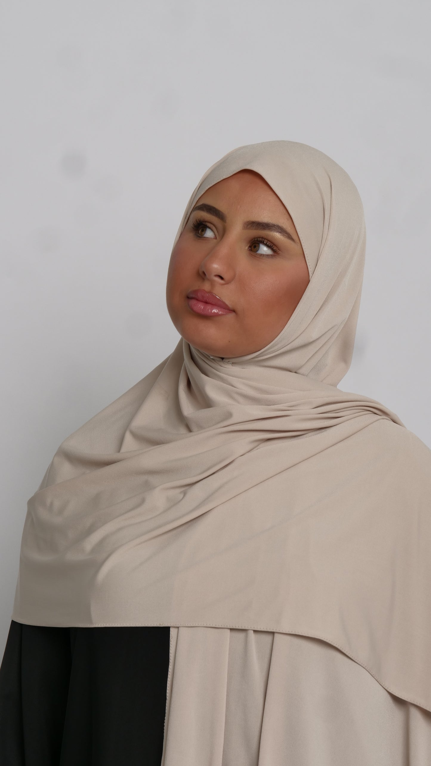 Hijab jersey beige liséré