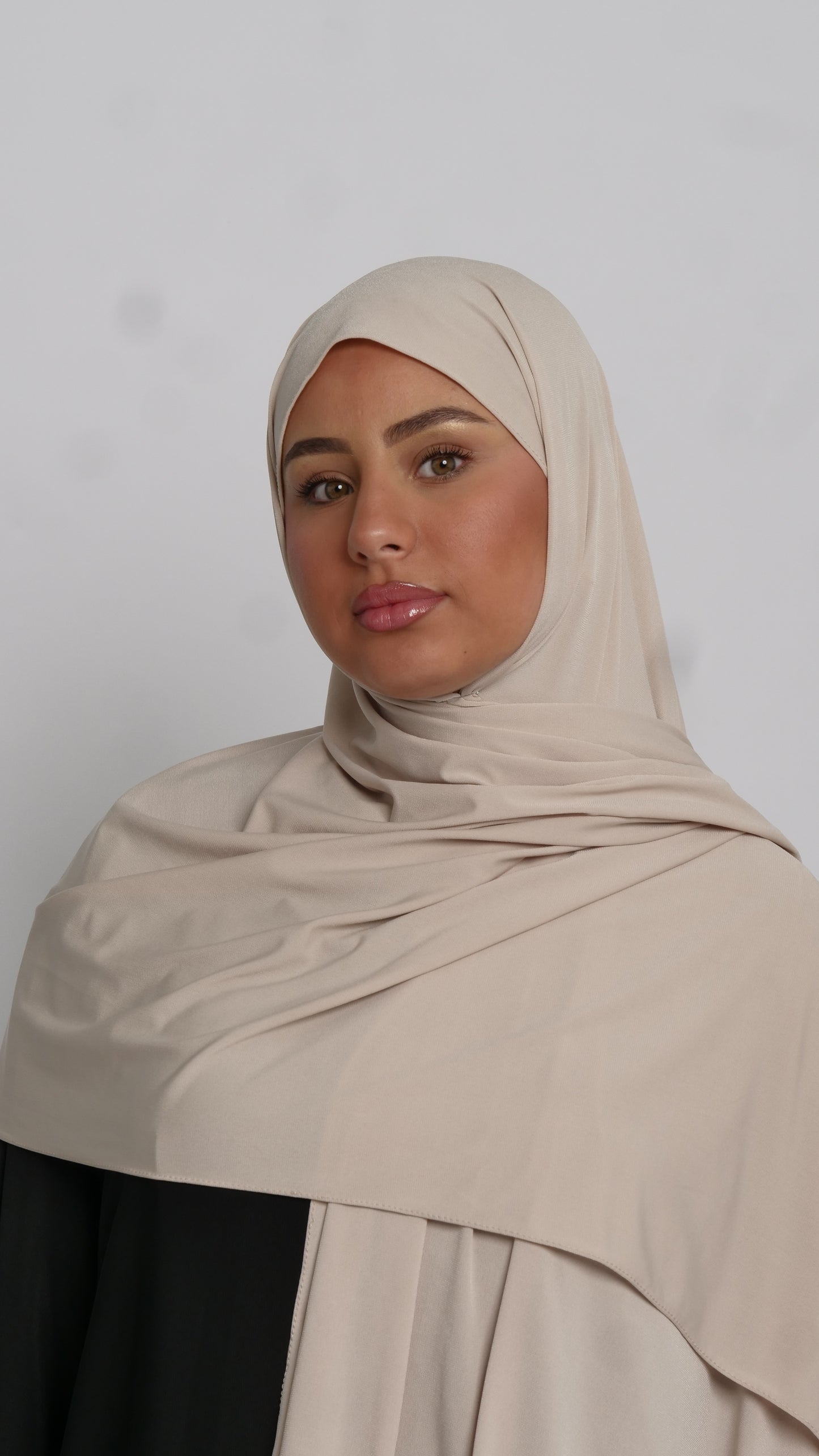 Hijab jersey beige liséré