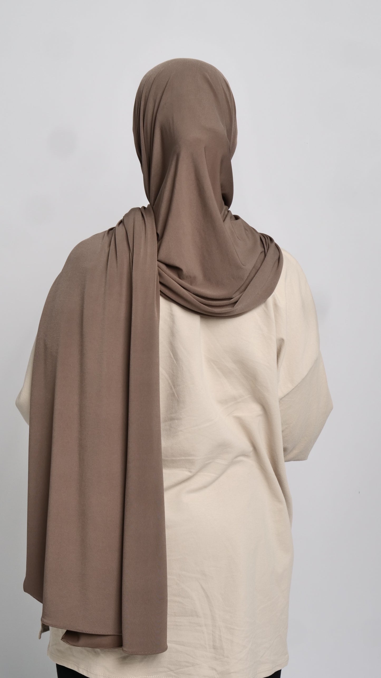 Hijab jersey luxe taupe foncé