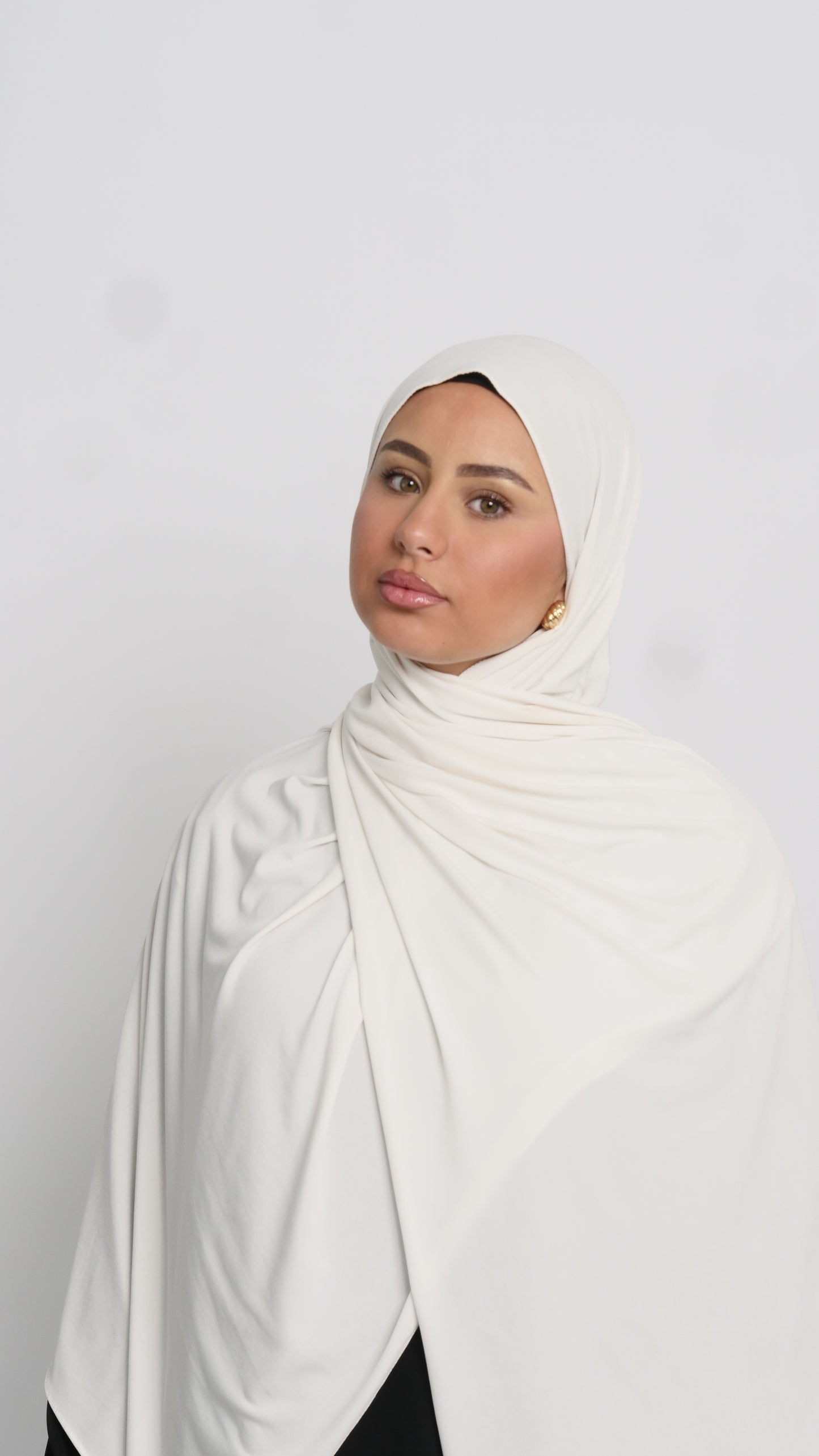 Hijab jersey luxe blanc