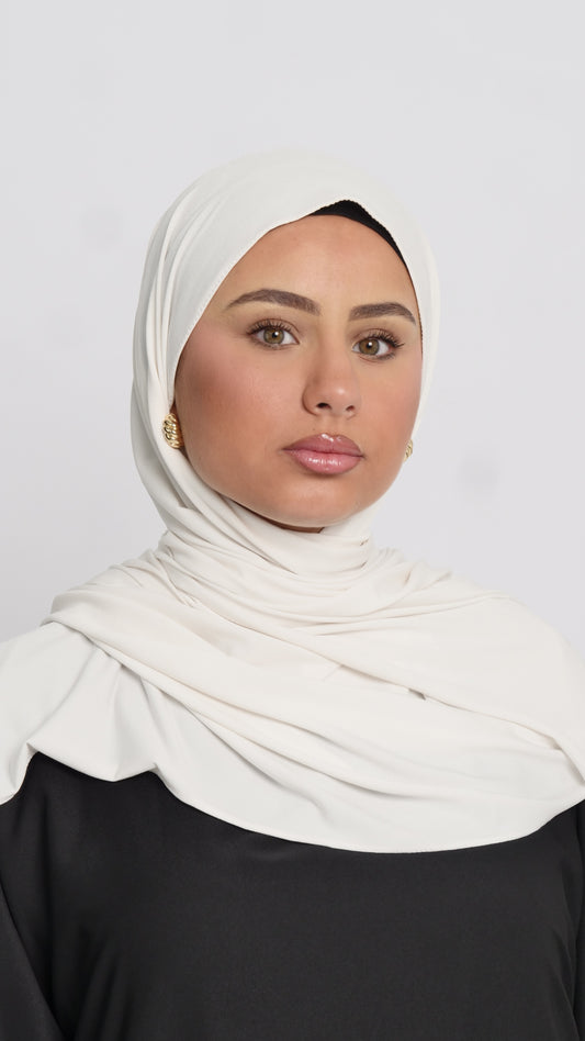 Hijab jersey luxe blanc