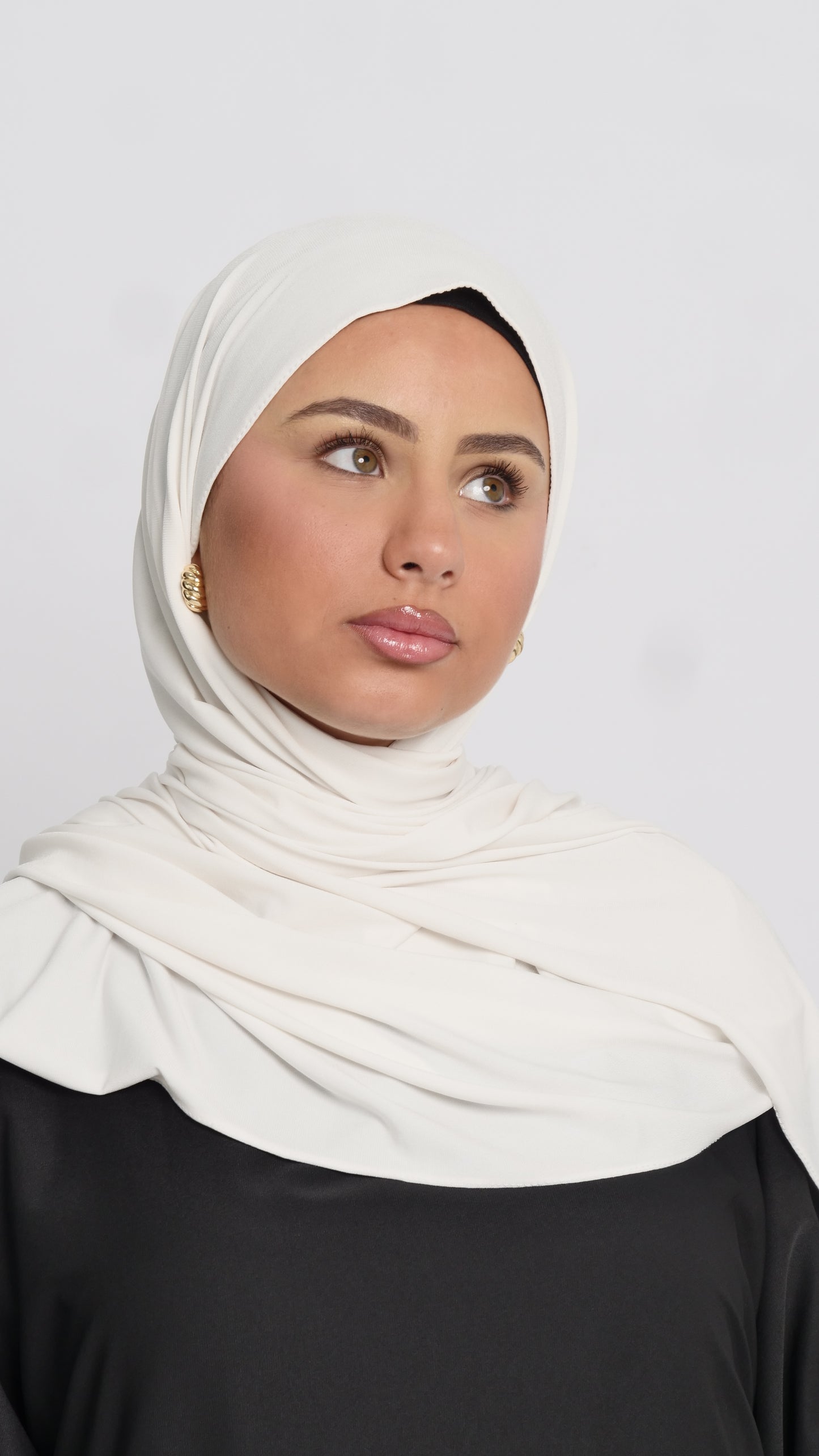 Hijab jersey luxe blanc