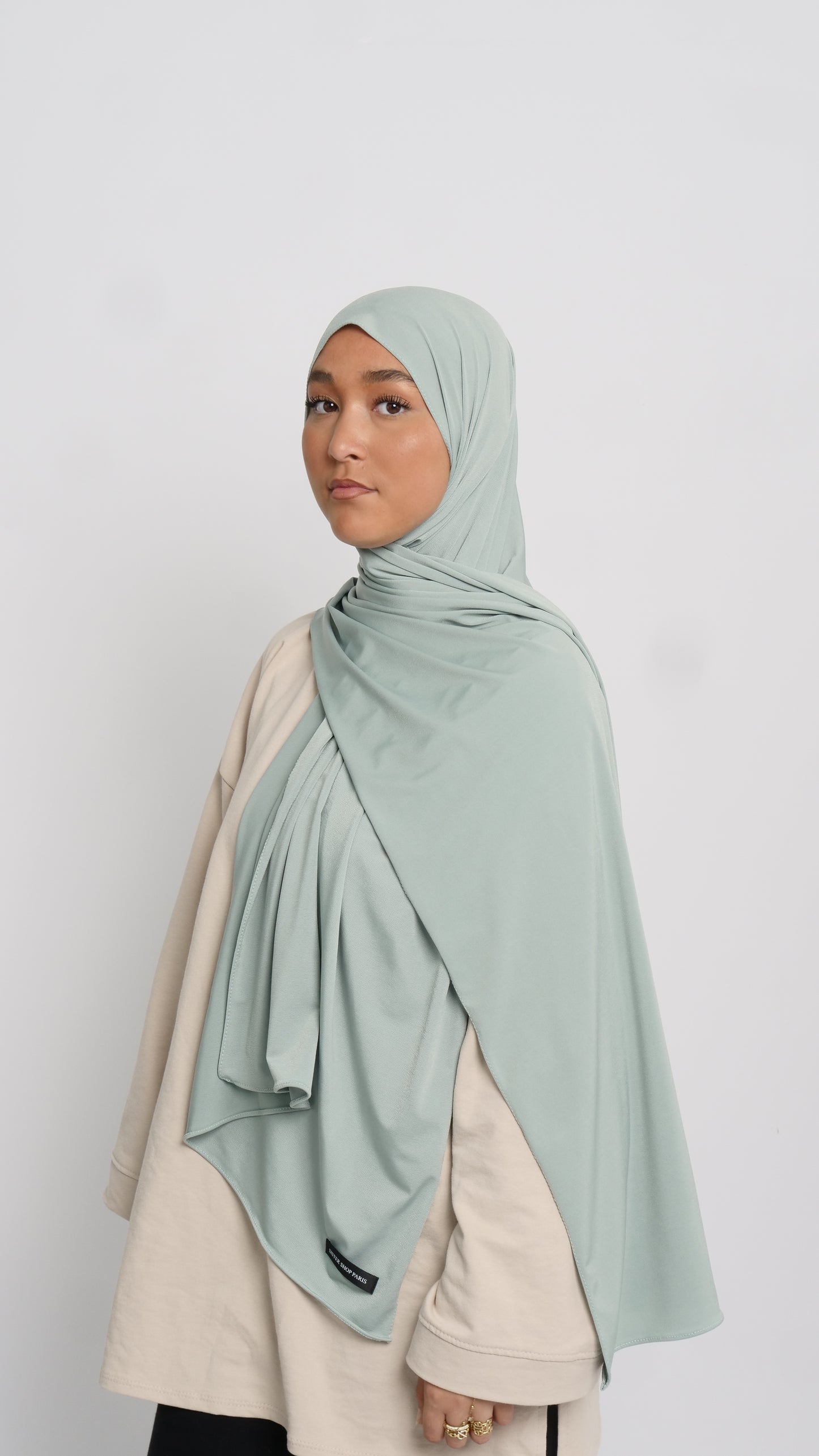 Hijab jersey luxe vert d'eau