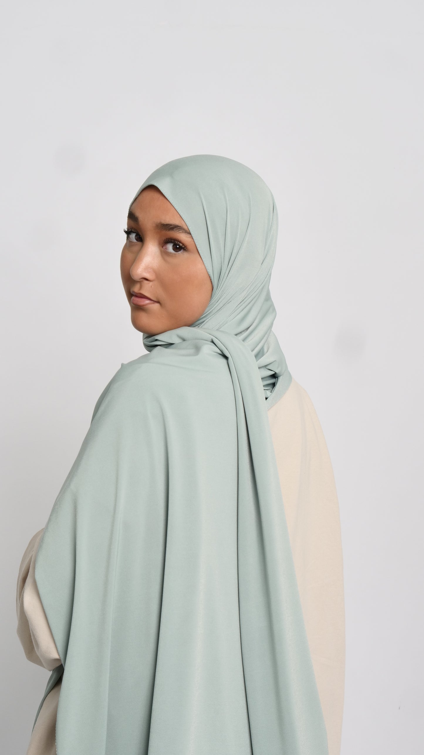 Hijab jersey luxe vert d'eau