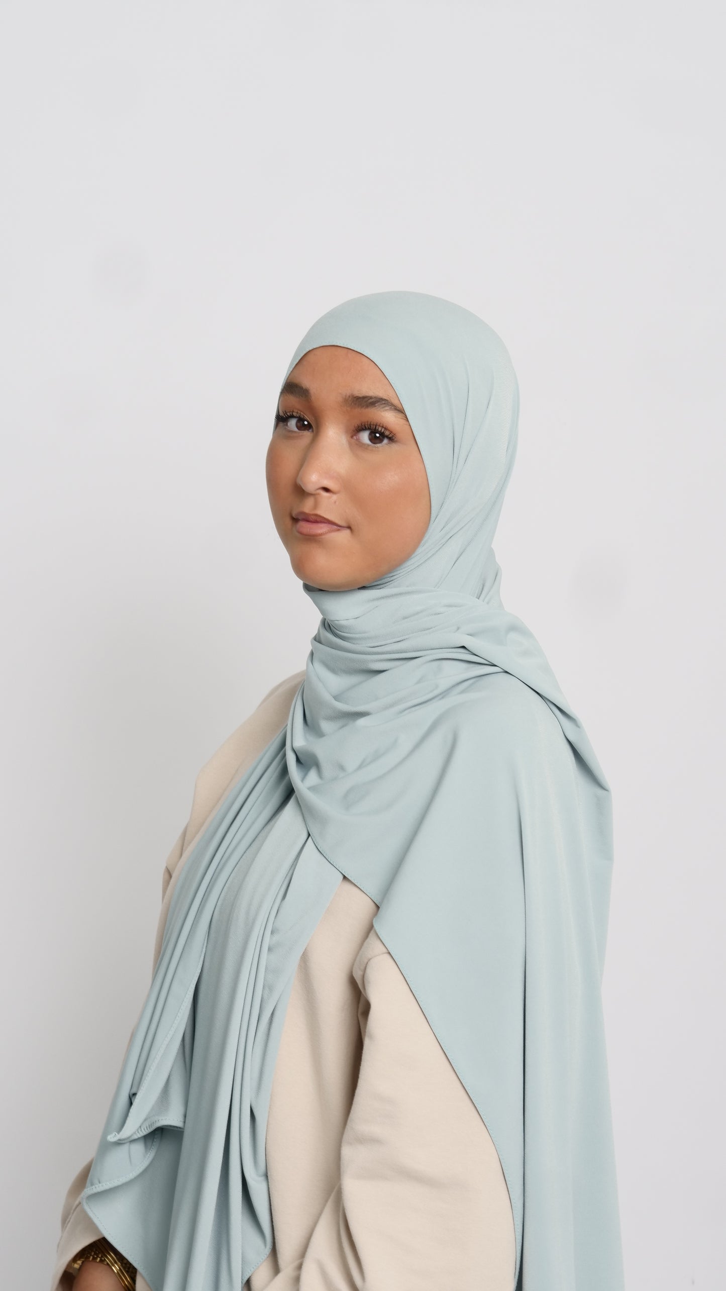 Hijab jersey luxe vert d'eau