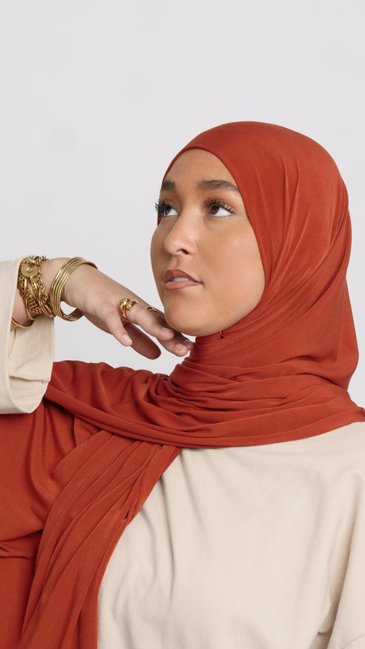 Hijab jersey luxe rouge