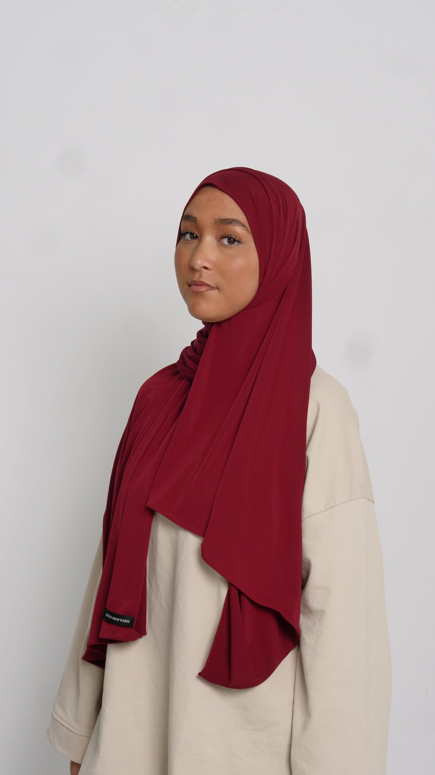 Hijab jersey luxe bordeaux