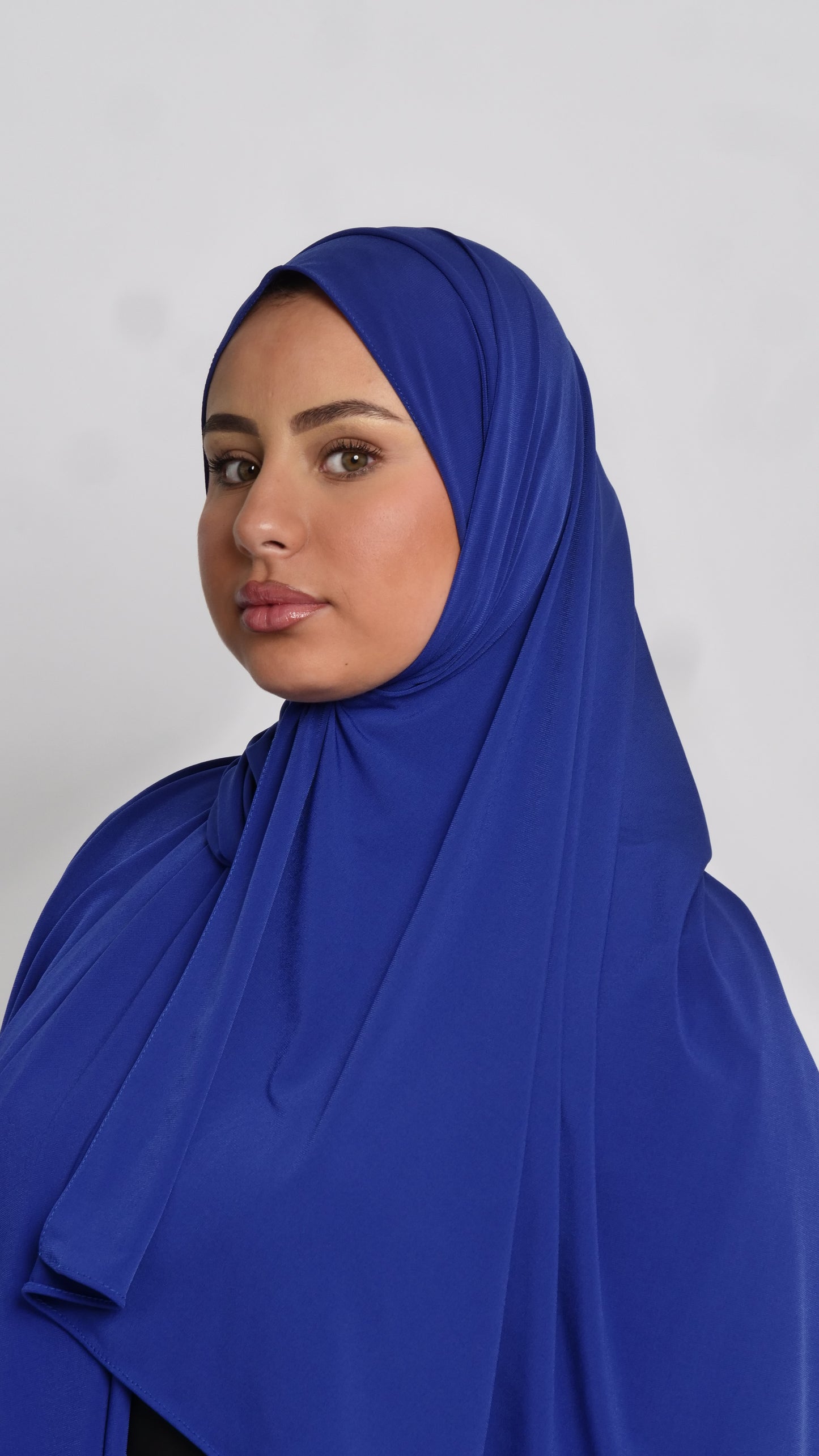 Hijab jersey luxe bleu roi