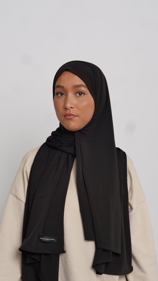 Hijab jersey luxe noir