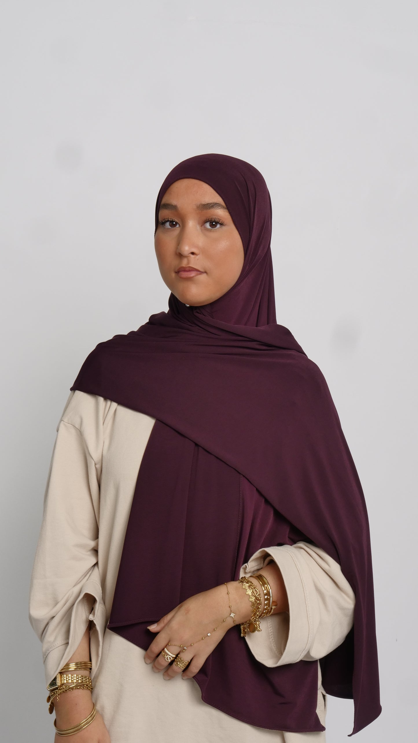 Hijab jersey luxe wine