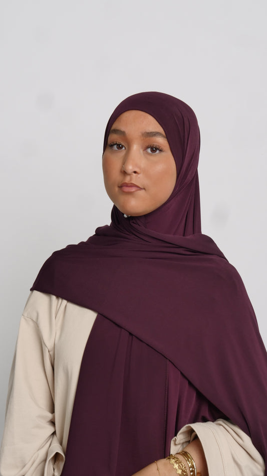 Hijab jersey luxe wine