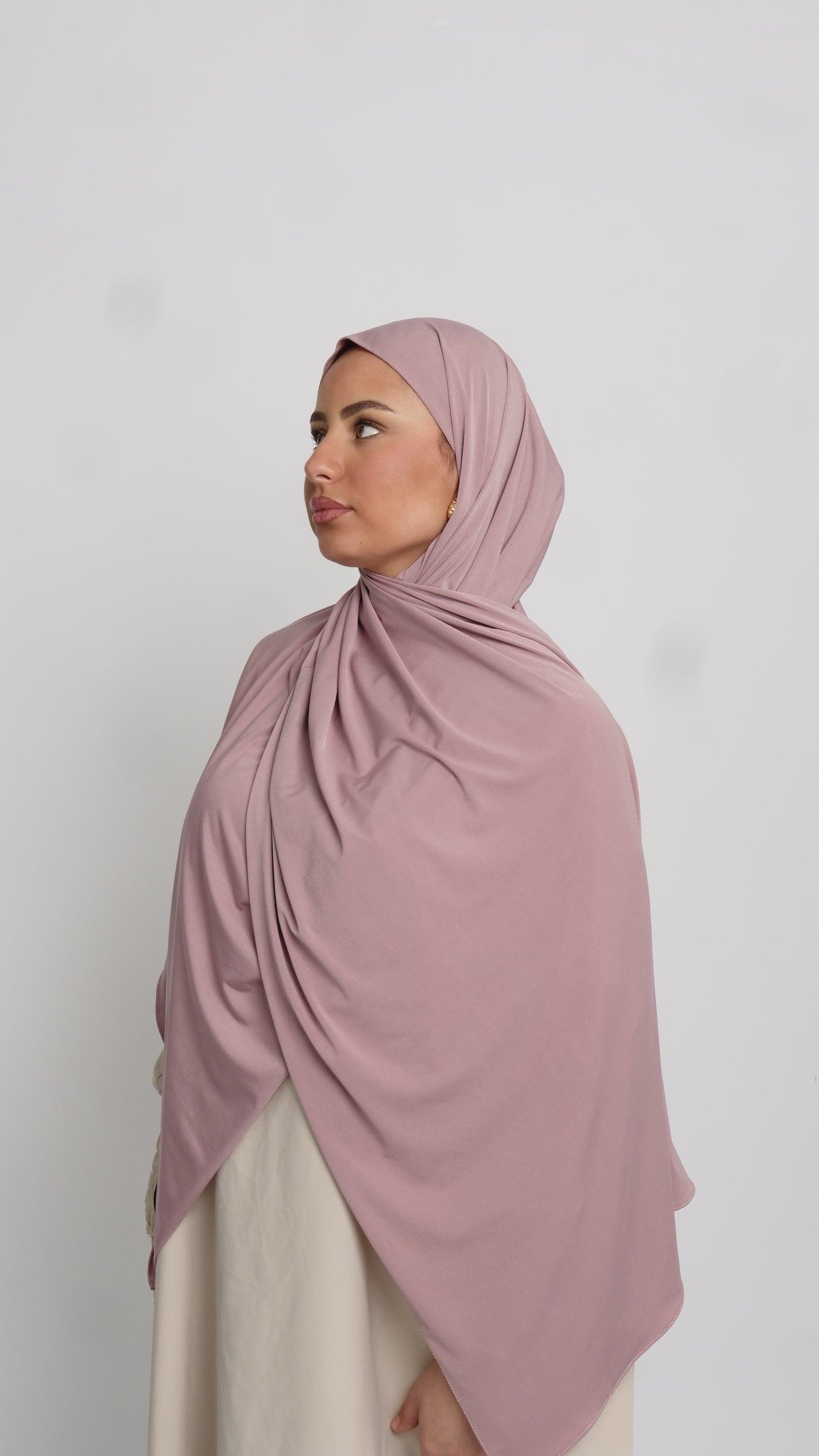 Hijab jersey luxe vieux rose