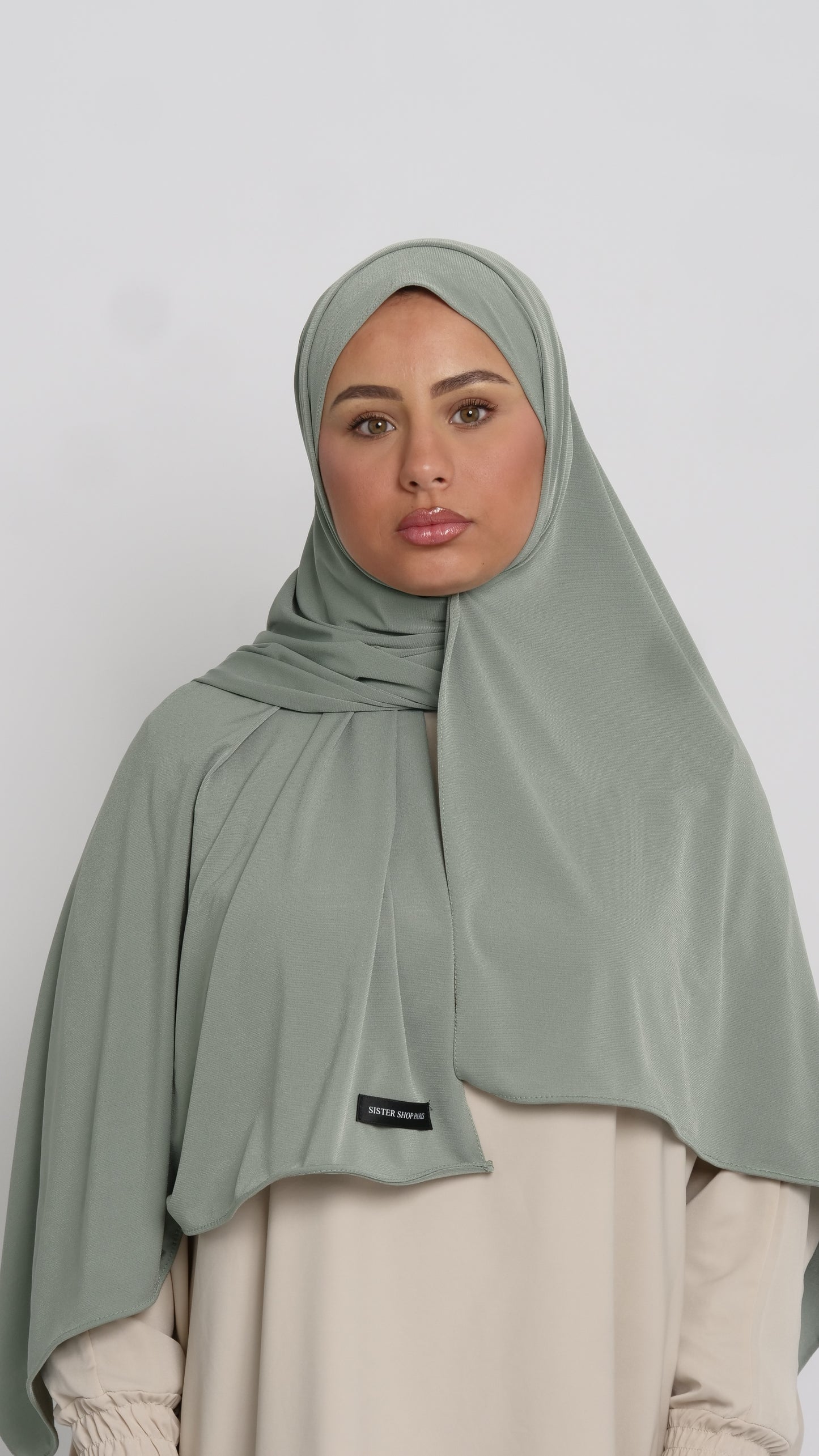 Hijab jersey luxe vert sauge