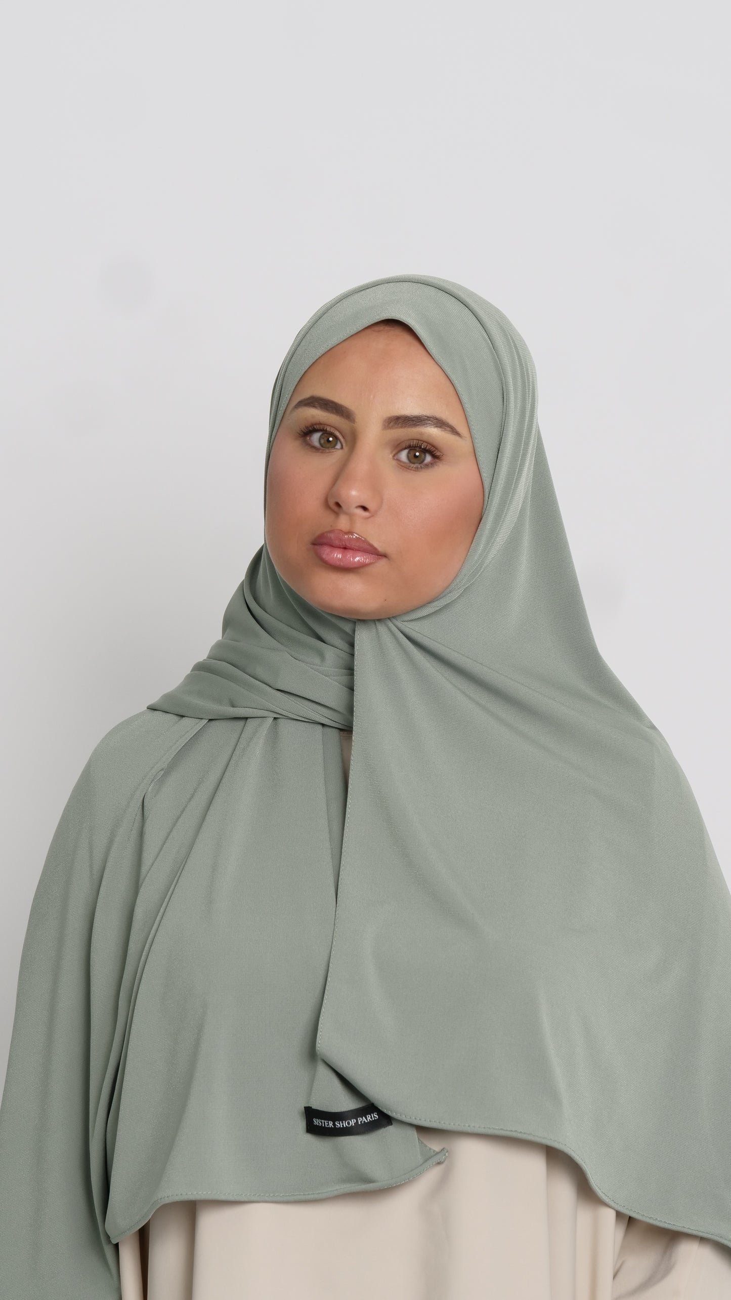 Hijab jersey luxe vert sauge