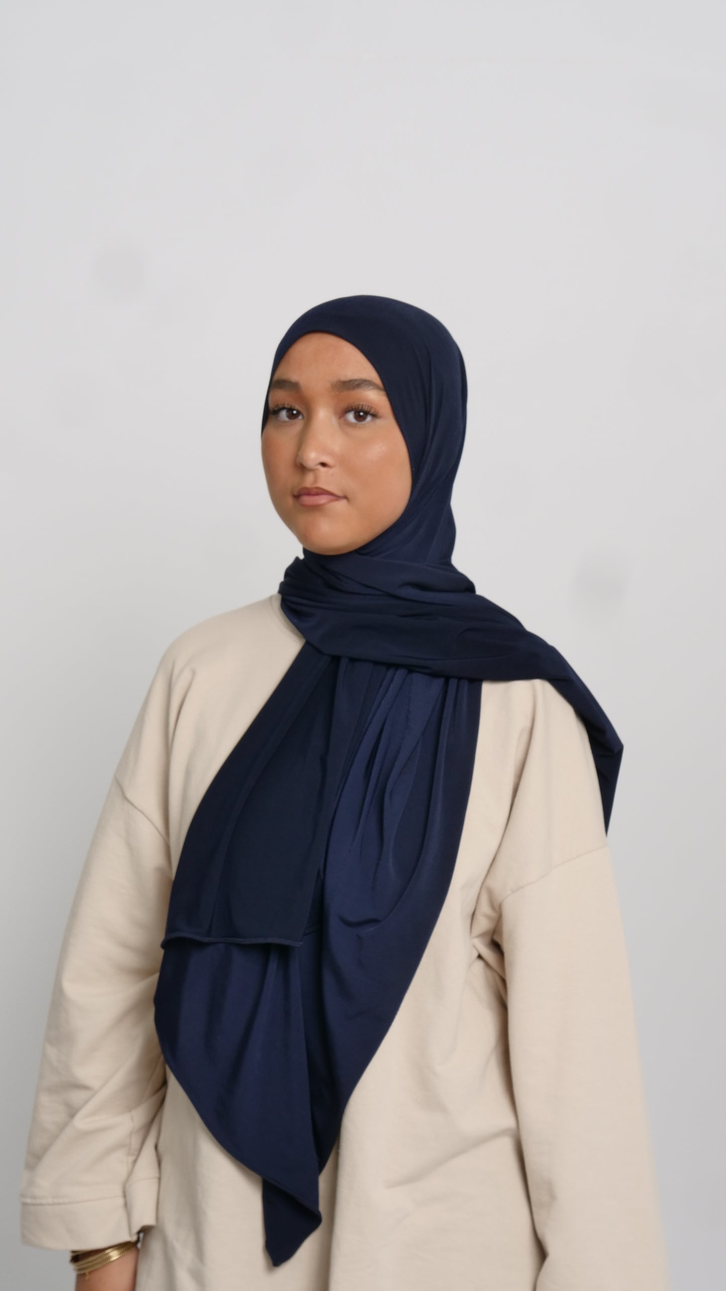 Hijab jersey luxe bleu marine