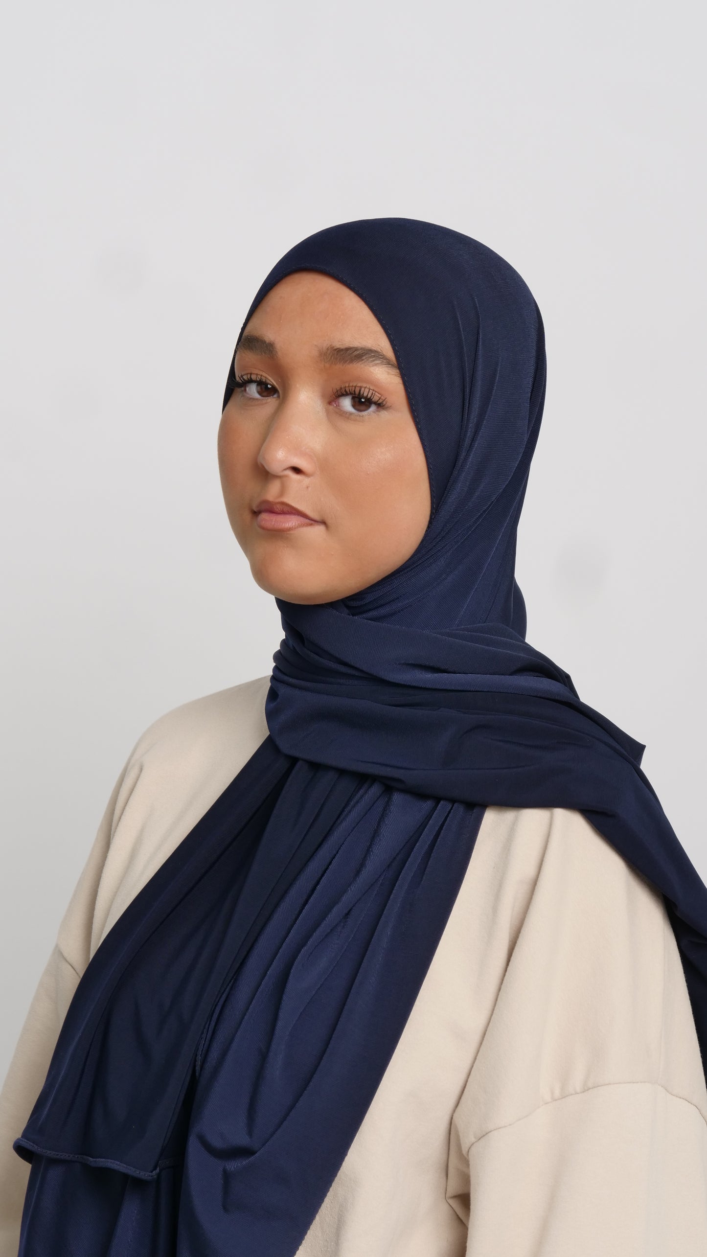 Hijab jersey luxe bleu marine