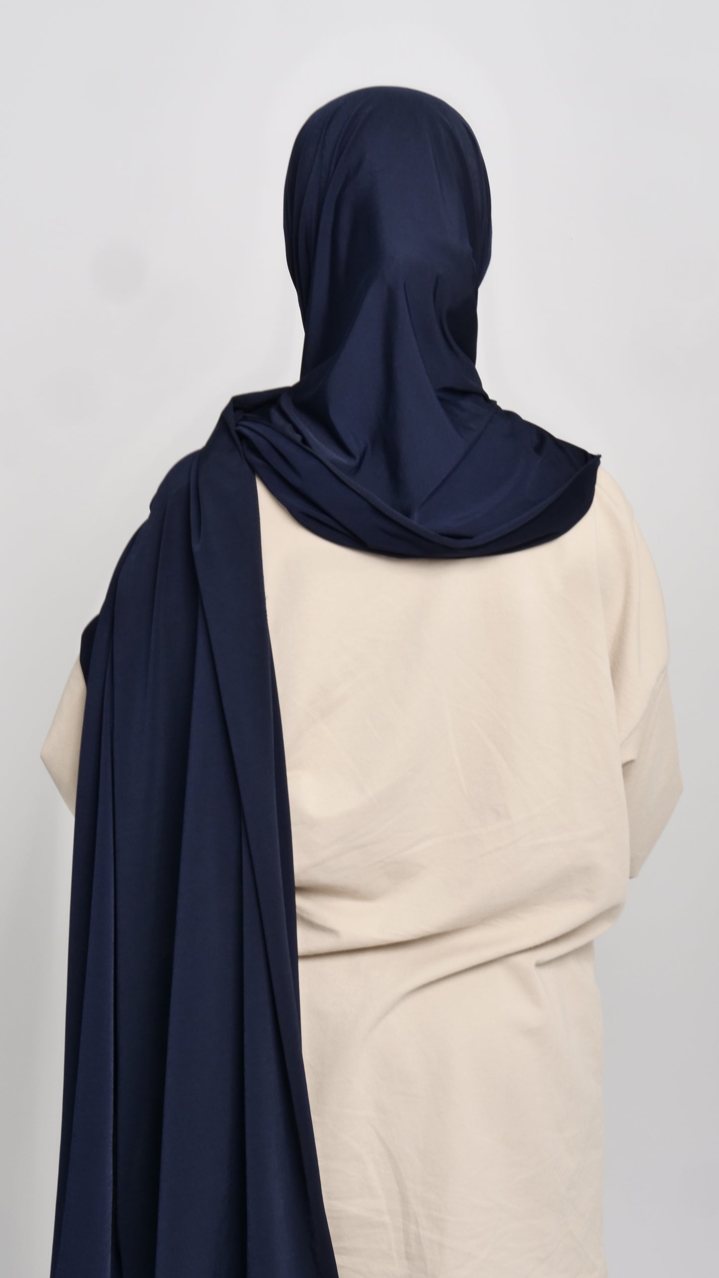 Hijab jersey luxe bleu marine