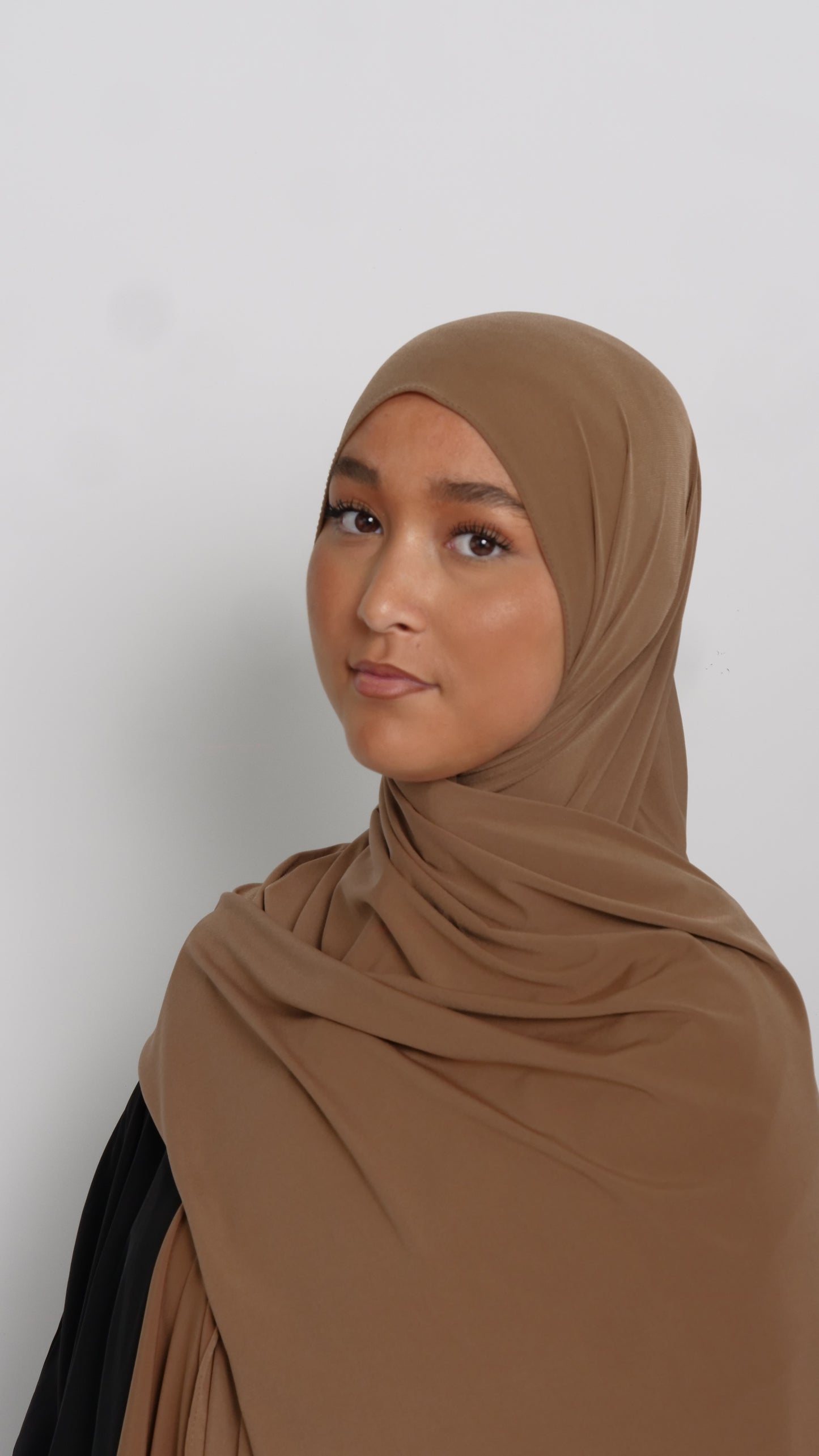 Hijab jersey luxe marron