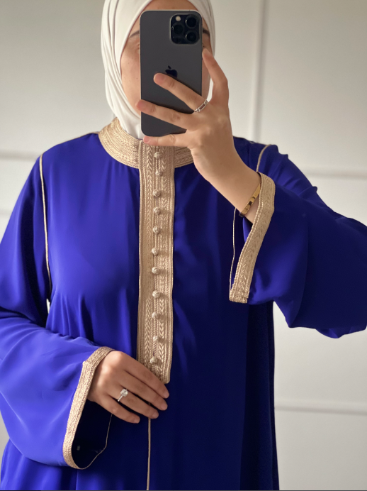 ABAYA MELINA inspiration caftan bleu roi