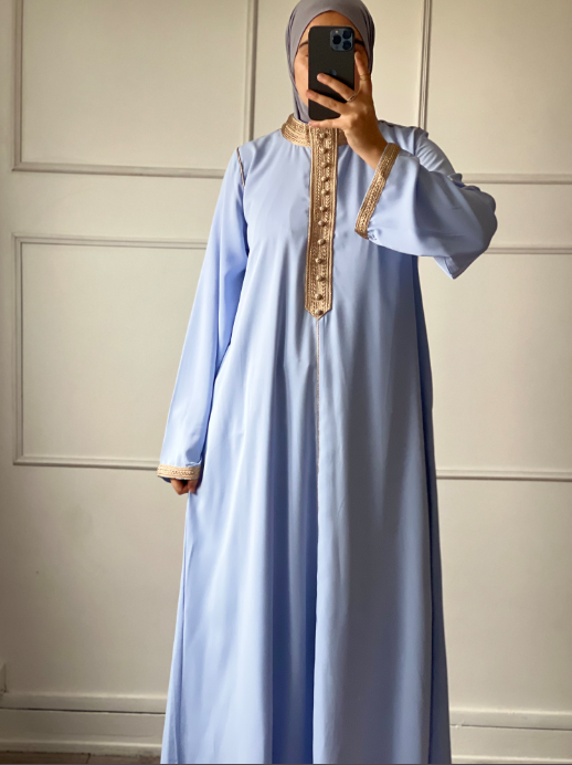 ABAYA MELINA inspiration caftan bleu ciel