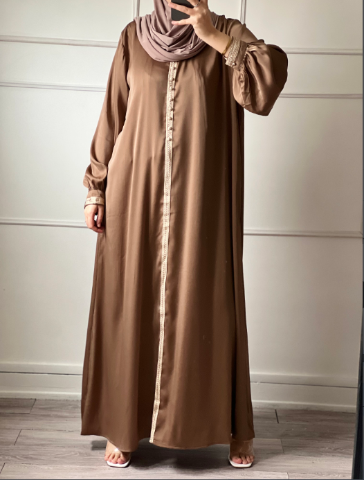 ABAYA CAFTAN MARRON CLAIR