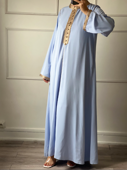 ABAYA MELINA inspiration caftan bleu ciel